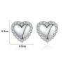 thumb 925 Sterling Silver With Cubic Zirconia Simplistic Heart Stud Earrings 4