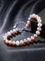 thumb Sterling Silver 6-7mm flat natural freshwater pearl bracelet 0