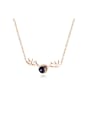 thumb Titanium With Rose Gold Plated Simplistic AnimalAntlers Necklaces 0