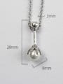 thumb Personalized Artificial Pearl Antique Silver Plated Silver Necklace 2