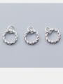 thumb 925 Sterling Silver With Silver Plated Safflower circle Charms 2