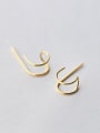 thumb Exquisite Gold Plated Geometric Shaped Silver Stud Earrings 0