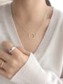 thumb Sterling silver fashion personality simple glossy double circle necklace 2