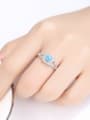 thumb 925 Sterling Silver With Opal  Personality Geometric Band Rings 1