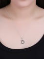 thumb Simple Letter D Silver Plated Necklace 1