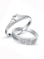 thumb 925 Sterling Silver With Cubic Zirconia  Simplistic Crown Loves Free Size  Rings 0