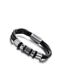 thumb Personalized Titanium Artificial Leather Men Bracelet 0