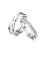 thumb 925 Sterling Silver With White Gold Plated Simplistic Band Rings 0