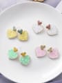 thumb Alloy With Imitation Gold Plated Simplistic Heart Stud Earrings 2