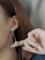 thumb Vintage Sterling Silver With Platinum Plated Simplistic Face Drop Earrings 1