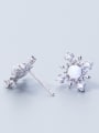 thumb Christmas jewelry: Sterling silver sweet zricon stud earrings 1