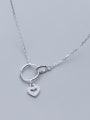thumb 925 Sterling Silver With Silver Plated Simplistic Circle Heart Necklaces 1