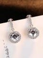 thumb Sterling silver inlaid with 3A zircon classic glitter Earrings 0