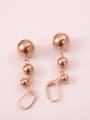 thumb Titanium With Gold Plated Fashion Round Beads Drop Earrings 1