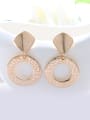 thumb Champagne Gold Plated Geometrical Alloy Stud Earrings 1