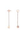 thumb Personality Rose Gold Plated Geometric Asymmetric Earrings 0