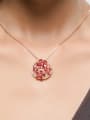 thumb Copper inlaid AAA zircon Champagne-Gold Flower Necklace 1
