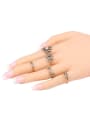 thumb Retro style White Rhinestones Alloy Ring Set 1