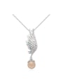 thumb Fashion Tiny Crystals-covered Wing Imitation Pearl Alloy Necklace 0