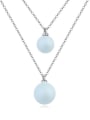 thumb Personalized Double Layer Two Imitation Pearls Alloy Necklace 3