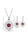 thumb Alloy White Gold Plated Fashion Stone and Rhinestone Two Pieces Jewelry Set 2