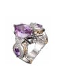 thumb Exaggerated Personalized Purple Zirconias Copper Ring 0