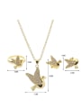 thumb Alloy Imitation-gold Plated Fashion Rhinestones Bird Three Pieces Jewelry Set 2