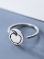 thumb 925 Sterling Silver With Antique Silver Plated Personality Apple Free Size Rings 0