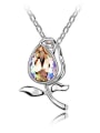 thumb Fashion Water Drop austrian Crystal Flower Pendant Alloy Necklace 1