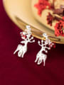 thumb 925 Sterling Silver With Rose Gold Plated Cute Elk Drop Earrings 4