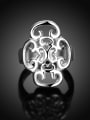 thumb Pun Style Hollow Flower Shaped Titanium Ring 2