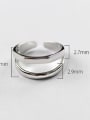 thumb Simple Two-band Silver Smooth Opening Ring 2