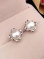 thumb Simple Freshwater Pearl Flower stud Earring 0