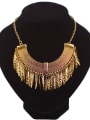 thumb Exaggerated Arc shaped Tassels Pendant Alloy Necklace 1