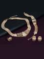 thumb Alloy Imitation-gold Plated Fashion Grid-shaped CZ Four Pieces Jewelry Set 1