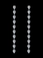 thumb Copper With 18k White Gold Plated Classic Chain Wedding Drop Earrings 0