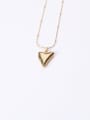 thumb Titanium With Gold Plated Simplistic Smooth Heart Necklaces 3