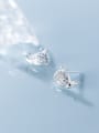 thumb 925 Sterling Silver With Platinum Plated Cute Full of whales  Stud Earrings 2