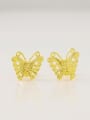 thumb Fashion 24K Gold Plated Butterfly Shaped Stud Earrings 0