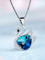 thumb S925  Silver Crystal Swan-shaped Necklace 0