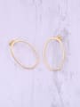 thumb Titanium With Gold Plated Simplistic Hollow  Geometric Round Hoop Earrings 3
