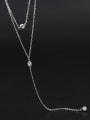 thumb Simple Double Layer Silver Necklace 0