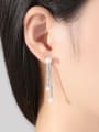thumb Copper inlaid AAA zircon imitation pearl Tassel Earrings 1