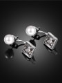 thumb Creative Square Shaped Artificial Pearl Alloy Drop Earrings 4