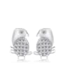 thumb Adorable Micro Pave Zircons Owls Stud Earrings 0