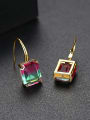 thumb Copper With Cubic Zirconia Luxury Square Hook Earrings 3
