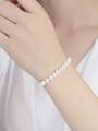 thumb Pure silver 7-8mm natural freshwater pearl bracelet 1