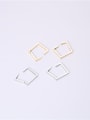 thumb Titanium With Gold Plated Simplistic Hollow Geometric Clip On Earrings 2