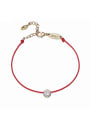 thumb Simple Cubic Zircon Red Rope Copper Bracelet 0