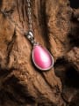 thumb Pink Water Drop Shaped Opal Stone Necklace 1